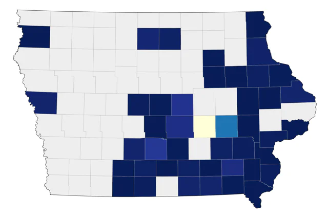 Hooded Warbler county map