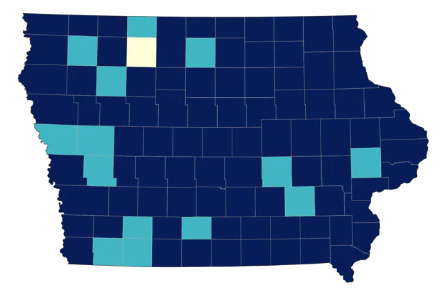 Horned Lark county map