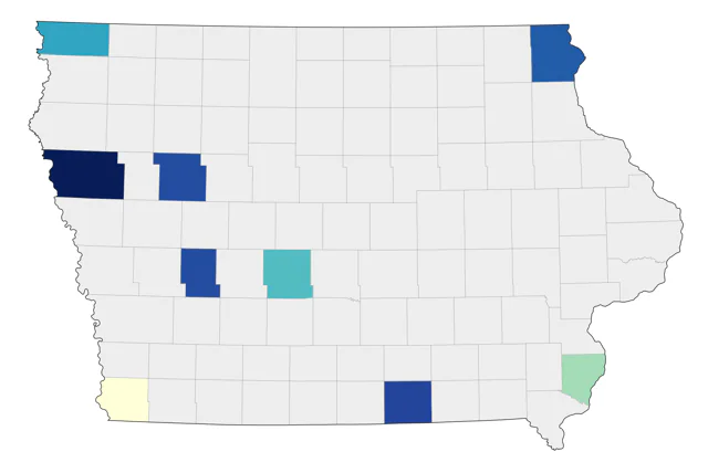 Lark Bunting county map