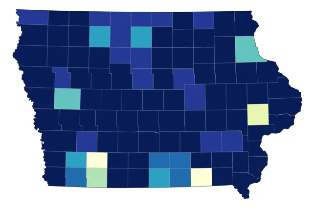 Lark Sparrow county map