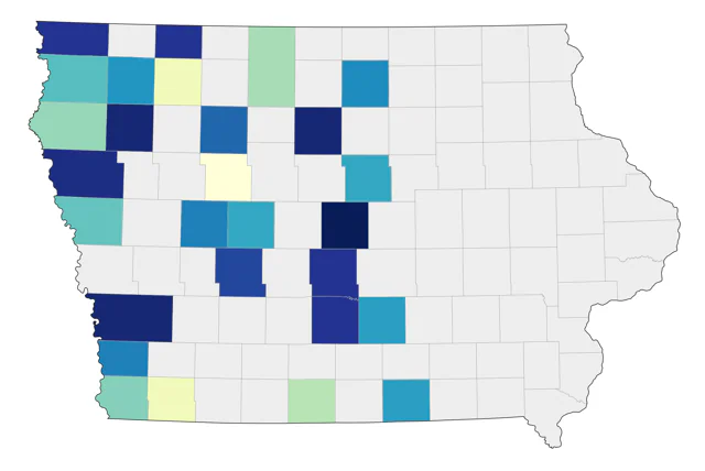 Lazuli Bunting county map