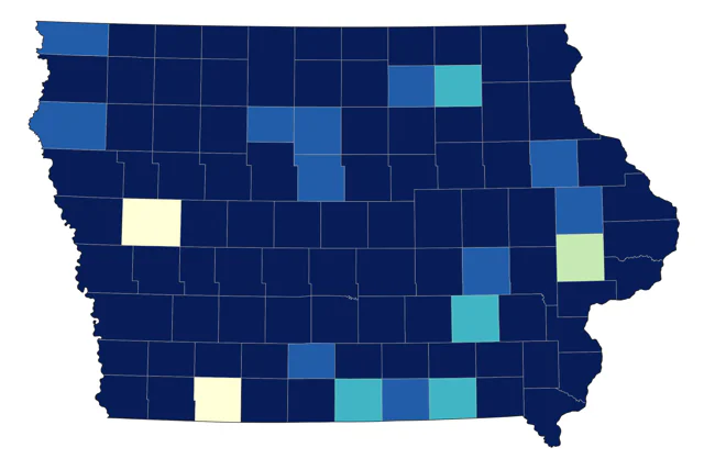 Least Flycatcher county map