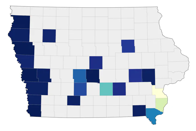 Least Tern county map