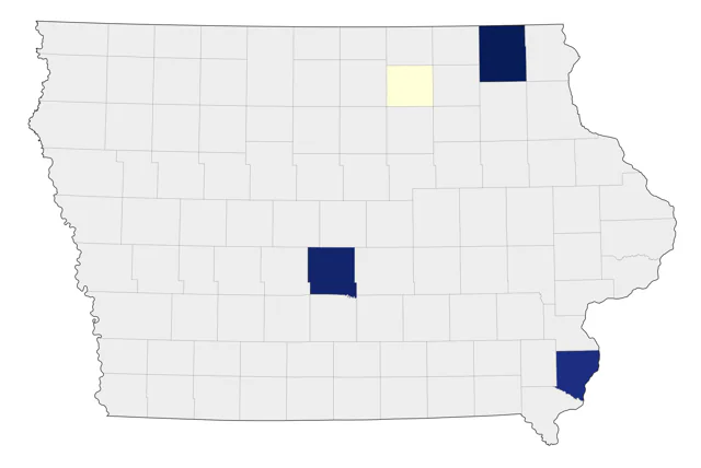 Lesser Goldfinch county map