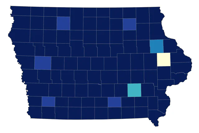 Lesser Scaup county map