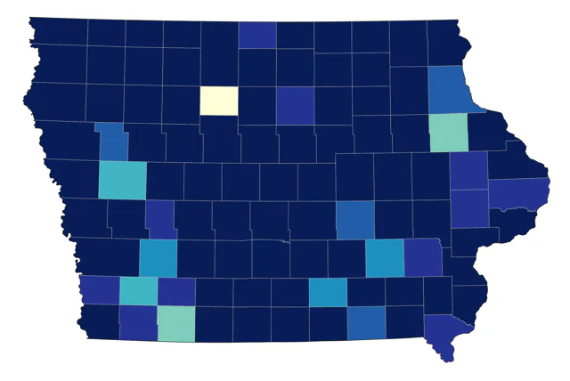 Lesser Yellowlegs county map