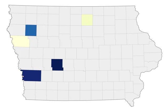 Lewis's Woodpecker county map