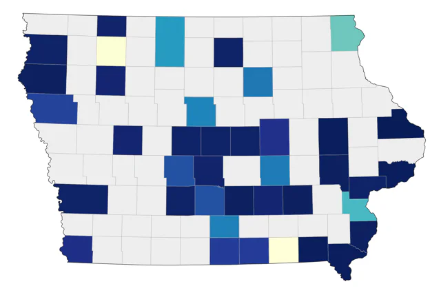 Little Blue Heron county map