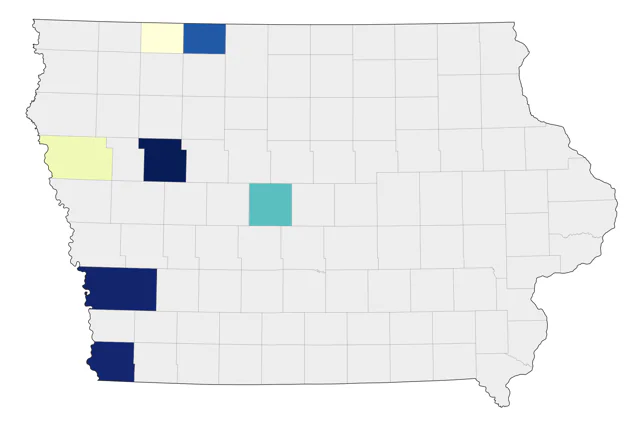 Long-billed Curlew county map