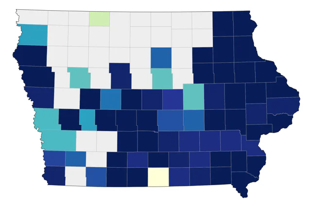 Louisiana Waterthrush county map
