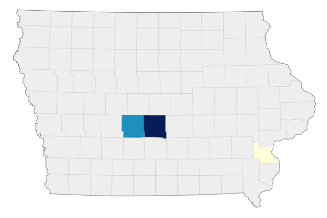 Mandarin Duck county map