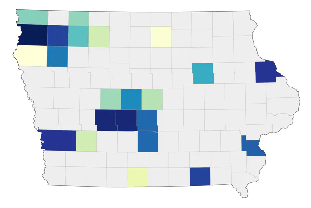 Mountain Bluebird county map