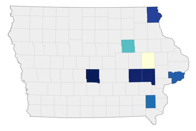 Muscovy Duck county map