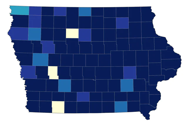 Nashville Warbler county map