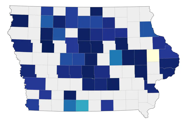 Nelson's Sparrow county map