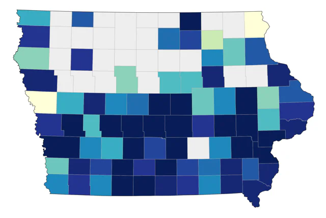 Northern Mockingbird county map