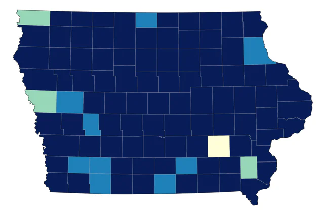 Northern Shoveler county map