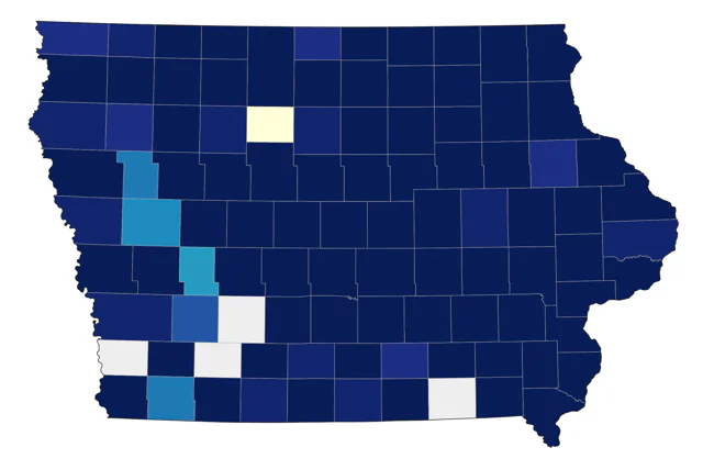 Northern Waterthrush county map