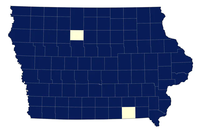 Northern Yellow Warbler county map