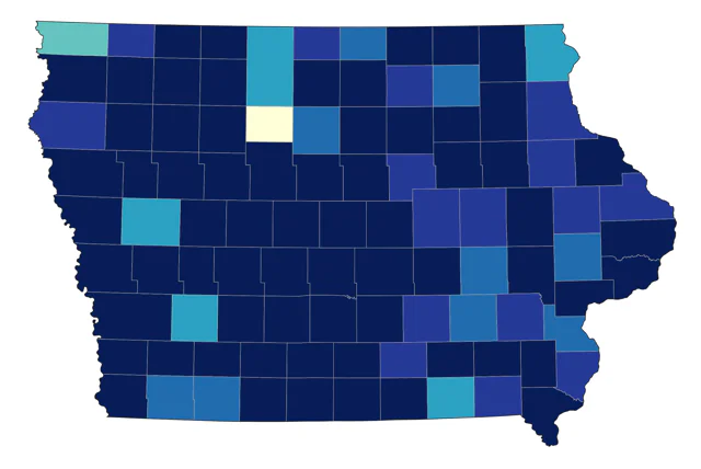 Orange-crowned Warbler county map