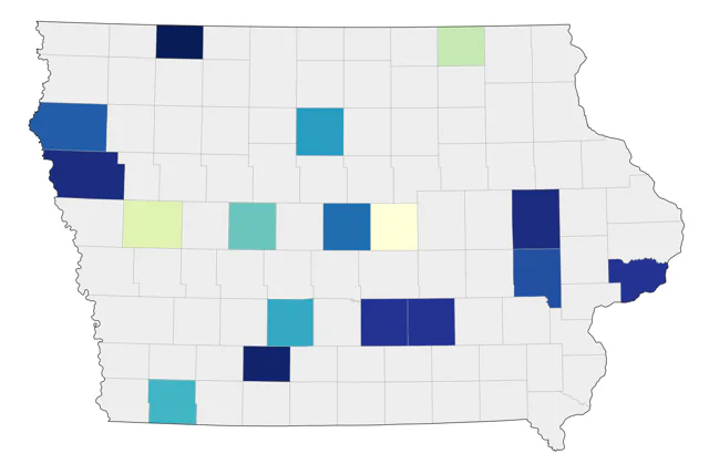 Painted Bunting county map