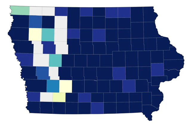 Pileated Woodpecker county map