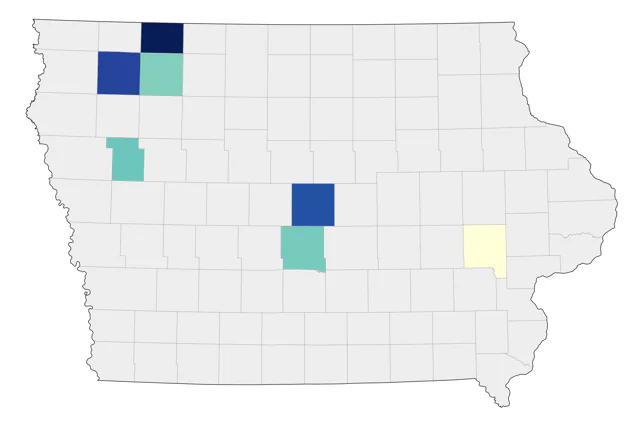 Pine Grosbeak county map