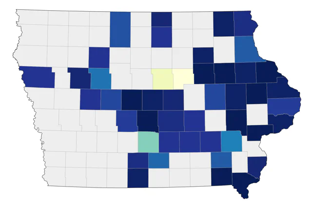 Pine Warbler county map