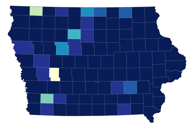 Purple Finch county map