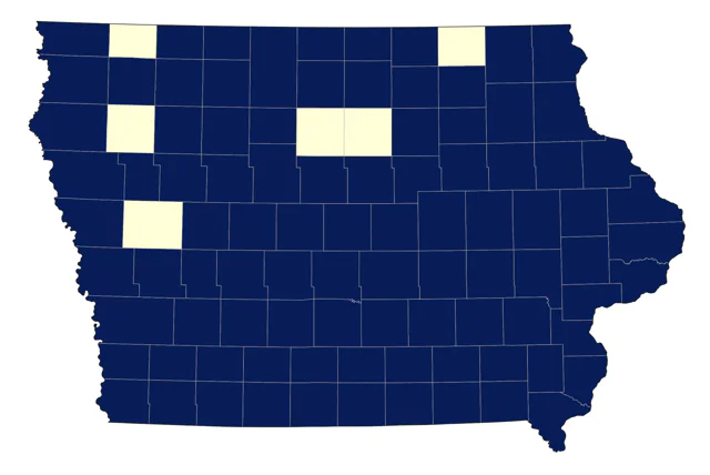 Red-eyed Vireo county map