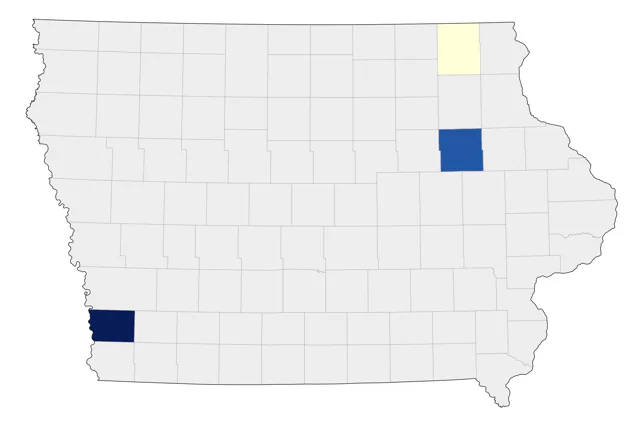 Red Junglefowl county map