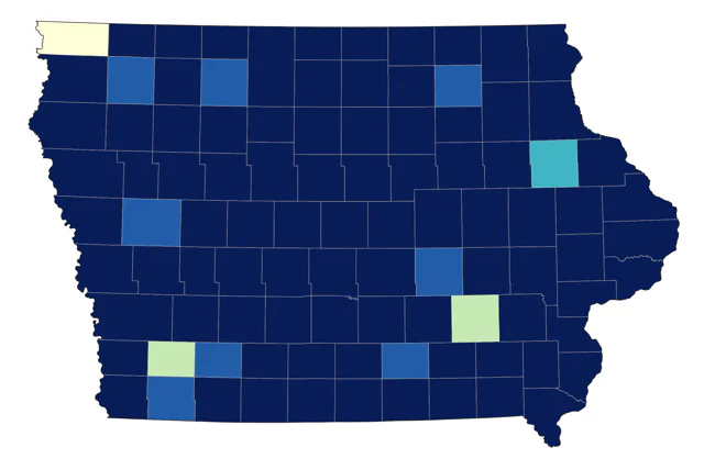 Ring-necked Duck county map