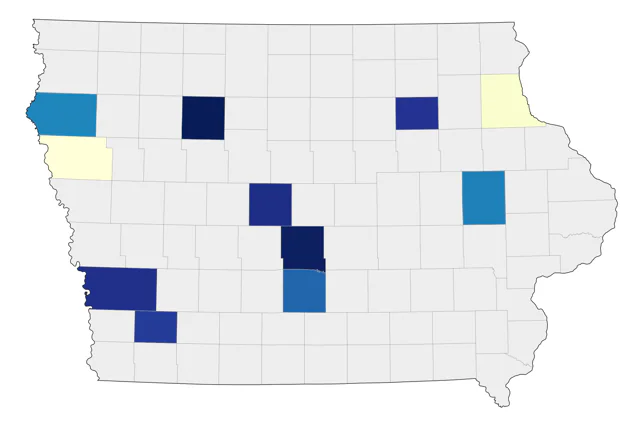 Rock Wren county map