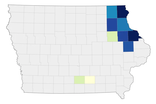 Ruffed Grouse county map
