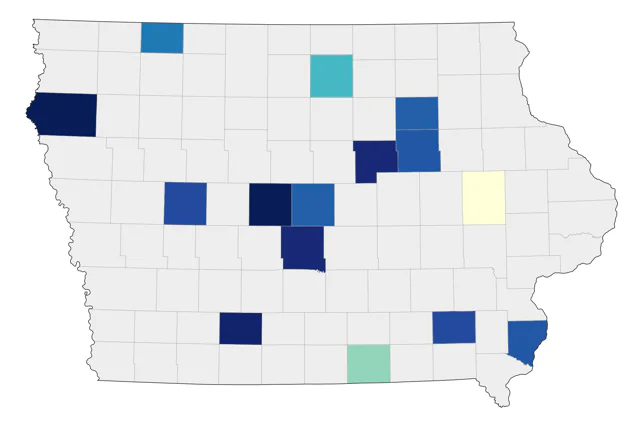 Say's Phoebe county map
