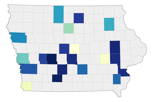 Scissor-tailed Flycatcher county map