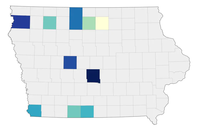 Sprague's Pipit county map
