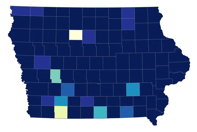 Tennessee Warbler county map
