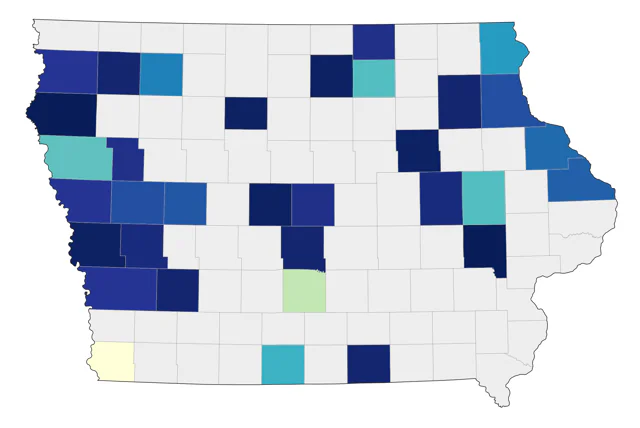 Townsend's Solitaire county map