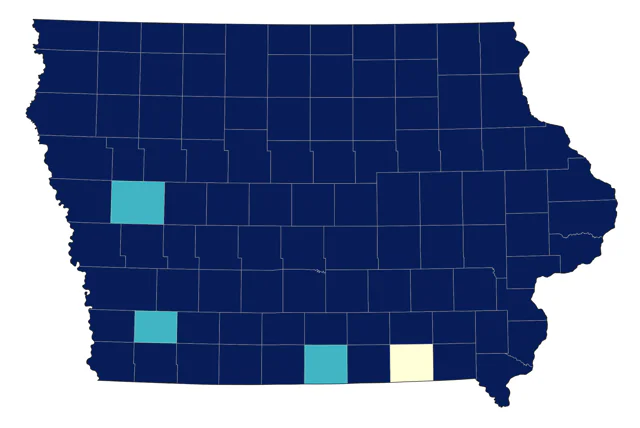 Tree Swallow county map