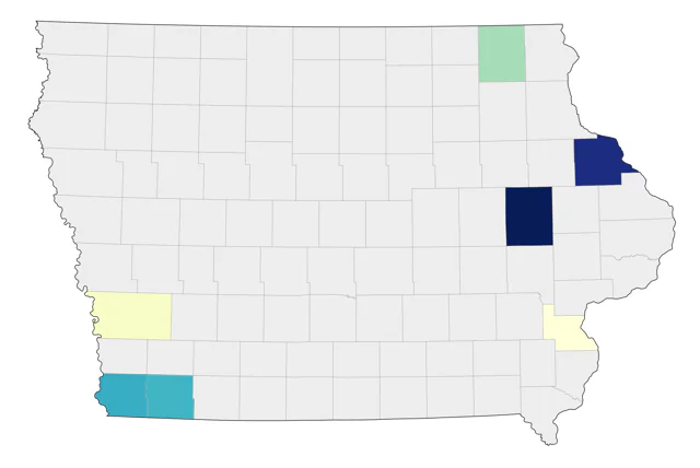 Tricolored Heron county map