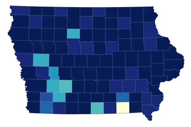 Vesper Sparrow county map