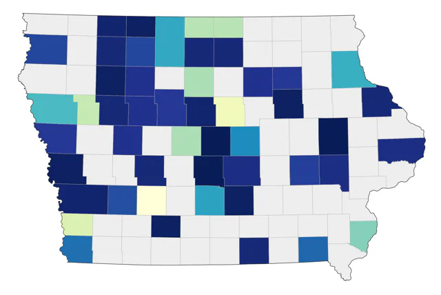 Western Grebe county map