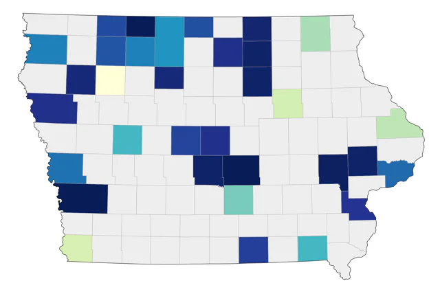 Western Tanager county map