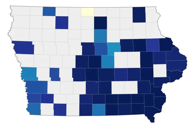 White-eyed Vireo county map