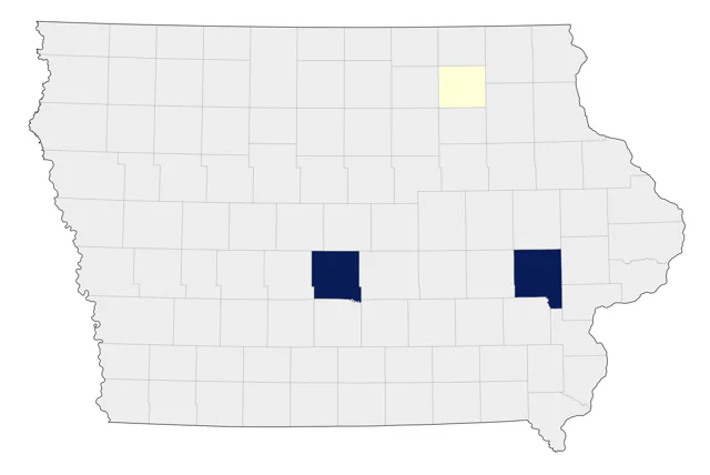 White Ibis county map