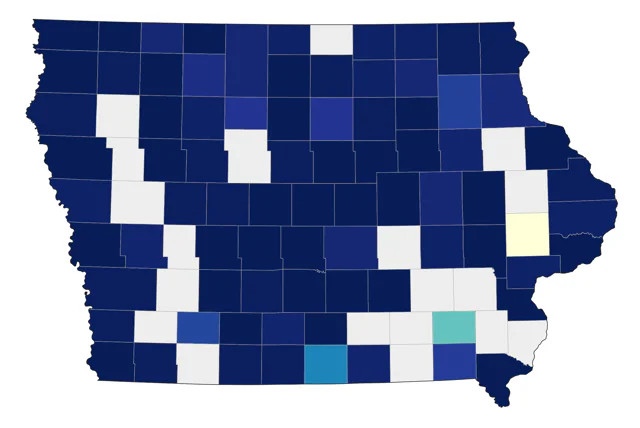 White-rumped Sandpiper county map