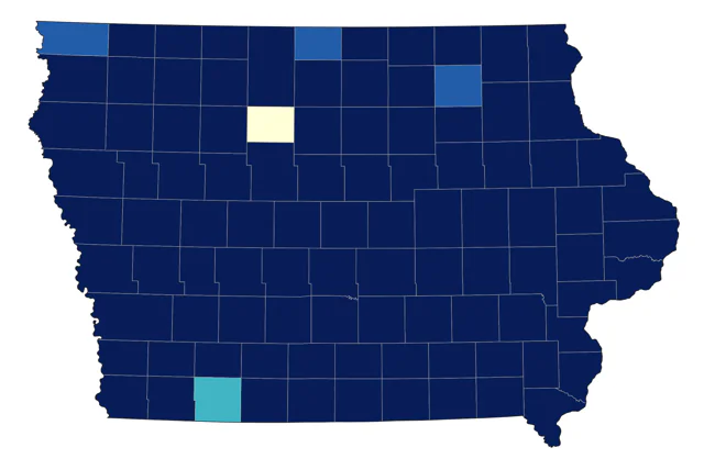 White-throated Sparrow county map