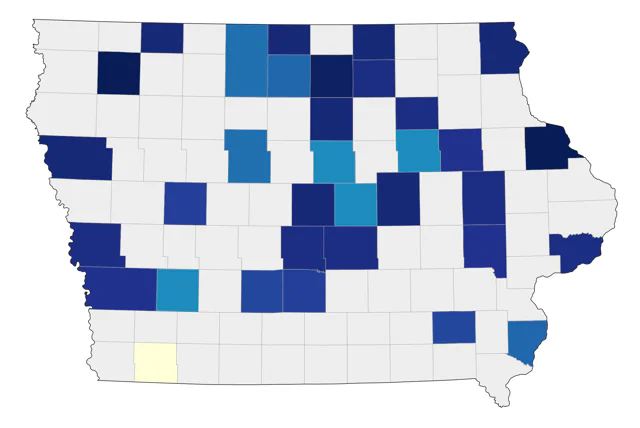White-winged Crossbill county map