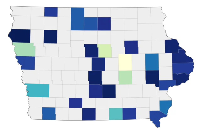 White-winged Scoter county map